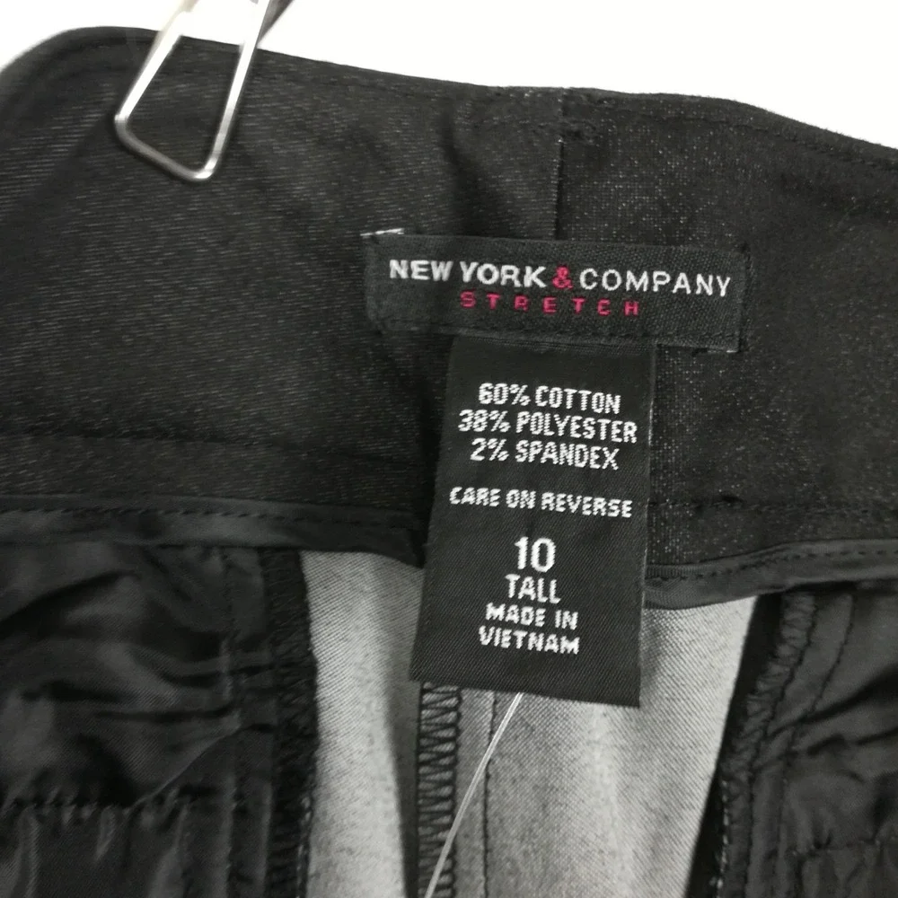 New York & Company Womens Pants Flare 7th Avenue Black Stretch Tall 10T New